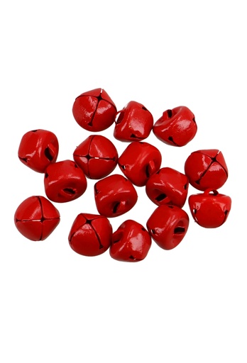 [K1340833] Decoratie Kleine Belletjes & Klepel Rood 1.5cm 48stuks