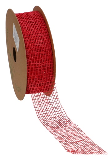 [K1391305] Cadeaulint Katoen Weblint Atlas Rood 45mm x 20meter