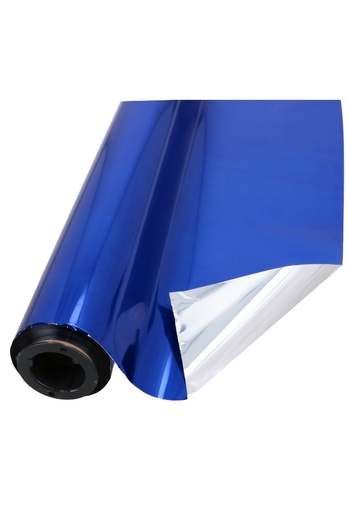 [K1080013] Cadeaufolie Metallic Donker Blauw & Zilver 70cm x 50meter.