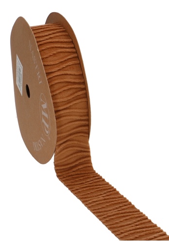 [K1391301] AKTIE Cadeaulint Velvet Waves Licht Bruin 40mm x 10meter