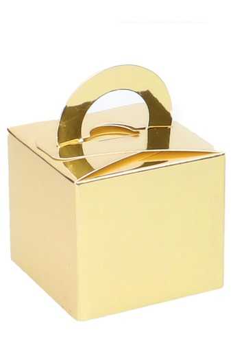 [K1270393] Kubus Geschenkdoosje Met Hengsel Goud Glans 6.5x6.5x5.5cm 10stuks