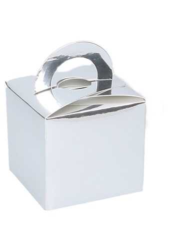 [K1270392] Kubus Geschenkdoosje Met Hengsel Zillverglans 6.5x6.5x5.5cm.10stuks