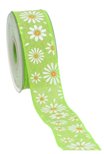 [K1390627] Kadolint Canvas Groen Met Witte Bloemetje 40mm x 10meter