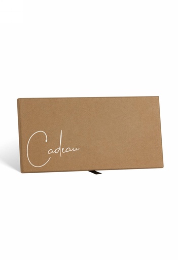[K1020075] Cadeaubon + Luxe Cadeaudoosje Kraft Cadeau Met Lint 22x11x1.3cm 10st