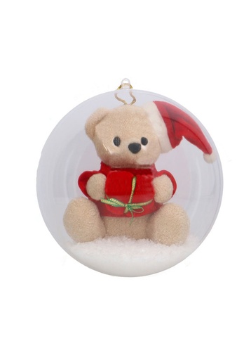 [1130068-1ST] Transparant Figuur Bal 20 cm 2 Delig 1 Stuk