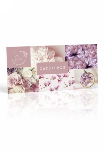[K1020099] Kadobon + Cadeau Envelop Sensual Lilac Flowers 21.5x10cm 10stuks