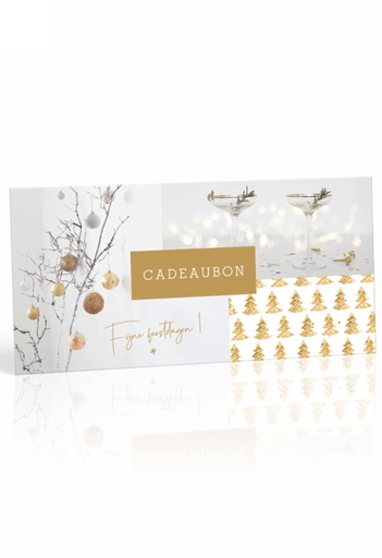 [K1020100] Kadobon + Cadeau Envelop Sensual Golden Xmas Holiday 21.5x10cm 10stuks