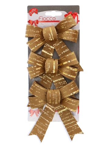 [K1290455] Dubbele Strik Goud Beige Line Las Vegas & IJzerdraad 11x10cm 3stuks