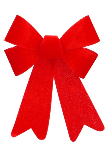 [K1290446] Dubbele Strik Rood Las Vegas Velvet & IJzerdraad 28x17cm 1stuks