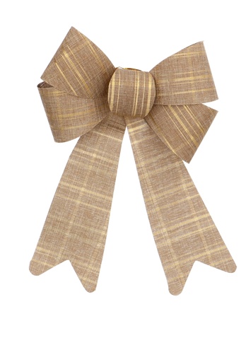 [K1290447] Dubbele Strik Las Vegas Goud Naturel & IJzerdraad 16x25cm 1stuks