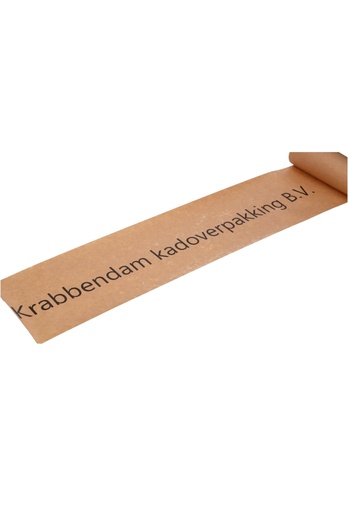 [K1580052-PRINT] Bedrukt Openings lint Met Uw Eigen Tekst Kraft 15cm x 10meter