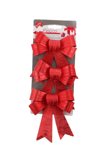 [K1290457] Dubbele Strik Rood Line Mat Las Vegas & IJzerdraad 11x10cm 3stuks