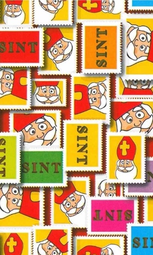 [K1470060] Kadopapier Consumentenrollen Sint Postzegels 70cm x 2meter 1stuks