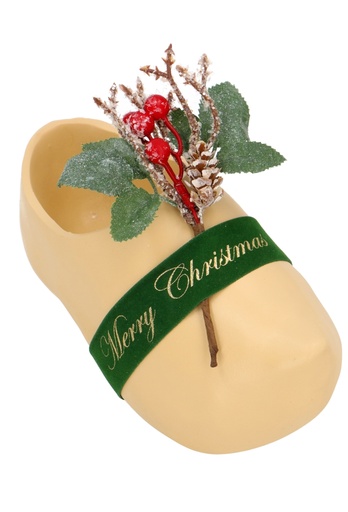 [K1220247-KERST] Kerst Geschenk Klompje Naturel 19x8.5x10cm 2stuks