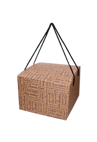 [K1271990] Geschenkdoos Zalig Kerstfeest Kraft & Koord 24.5x24.5x18cm 30stuks