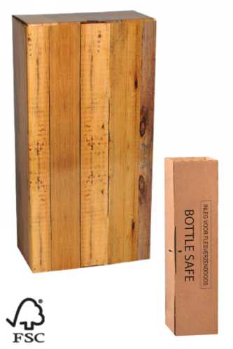 [1170922-5ST] Wijn Verzendverpakking Hout 2 fles 20.8x11.2x40.7cm Met inlay 5stuks