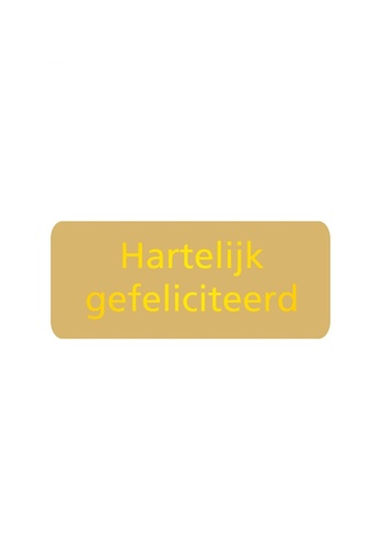 [K1210098] Etiketten Feest Hartelijk Gefeliciteerd Goud 3.8x1.6cm 500stuks