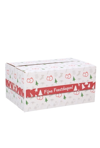 [1910176] Kerstpakketdozen Fijne Feestdagen Wit 31x20x14cm 30stuks