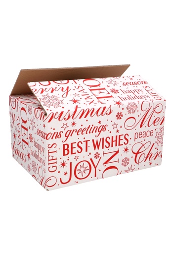 [8101277K] Budget Kerstpakketdozen Merry Christmas Rood 49x39x15cm 15stuks