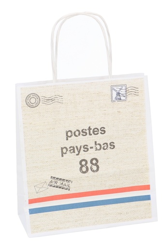 [1930010] Papieren Draagtas & Handvat Post A5 19x8x21cm 50stuks