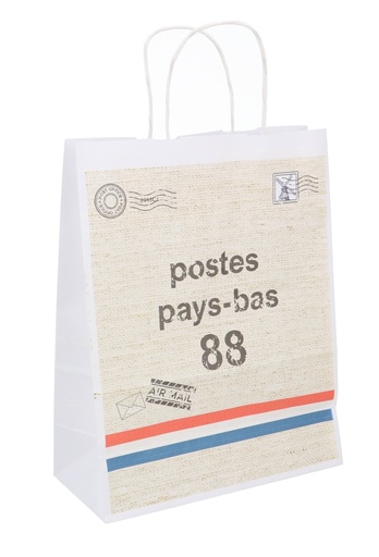 [1930011] Papieren Draagtas & Handvat Post A4 24x11x31cm 50stuks