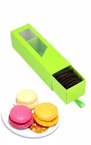 [K1360232] Macarondoosjes 1 Ladeboxje Groen Glans 15.5x4.4x4.5cm 10stuks