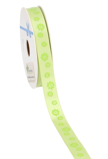 [K1390493] Kadolint Satijn Groen Flowers 15mm x 25meter