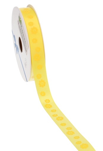 [K1390494] Kadolint Satijn Geel Flowers 15mm x 25meter