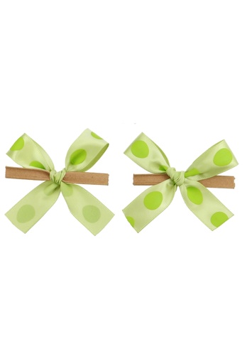 [K1420302] Strikje Satijn Groen Paas Ei Groen Met Kraft Clip 7x4cm 250stuks