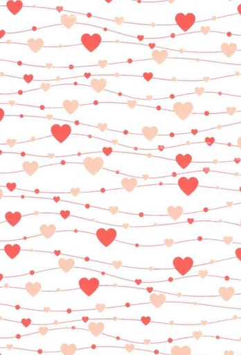 [1051309-50] Kadopapier Coated love red & pink hearts 50cm x 200meter