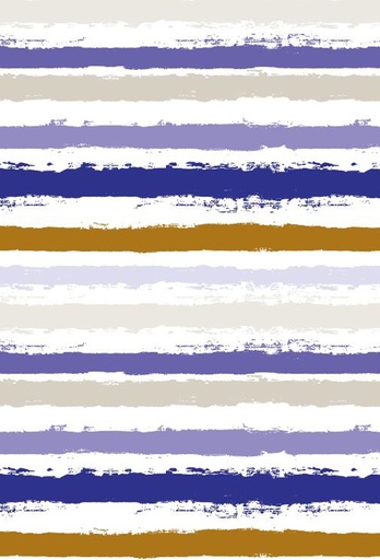 [1051318-50X70] Cadeaupapier Coated painted stripes blue & gold 50x70cm 250vellen