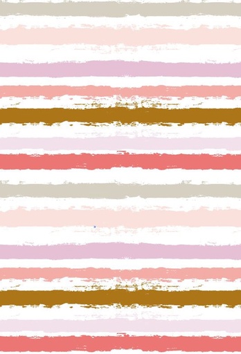 [1051319-50] Kadopapier Coated painted stripes pink & gold 50cm x 200meter