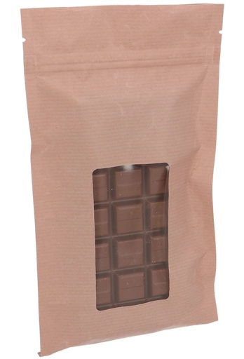 [K1071242] Kadozakje Korfoe Chocolat Venster & Gripsluiting 12x22cm 100stuks