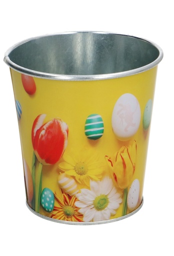 [K1150533] Blikken Emmertje Pasen Rond 10x10cm 1stuks