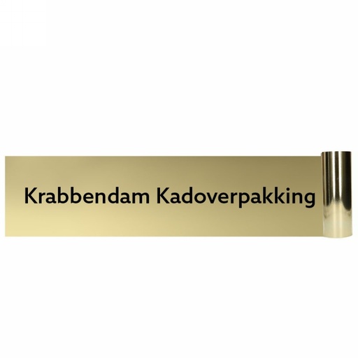 [K1580002-PRINT] Bedrukt Openings lint Met Uw Eigen Tekst Metallic Goud 25cm x 10meter