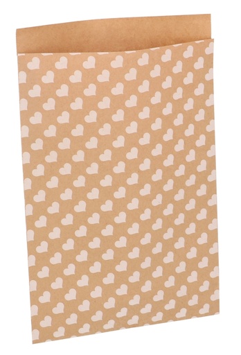 [K1071229] Kadozakjes Kraft Wit Hartjes 17x25cm 200stuks Geschenkverpakking