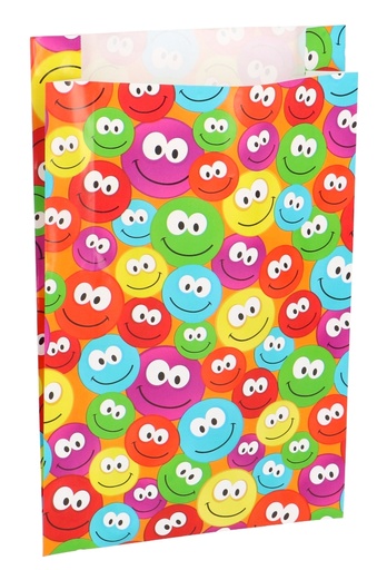 [K1071239] Kadozakjes Color Smiley Zijvouw 17x4x25cm 100stuks