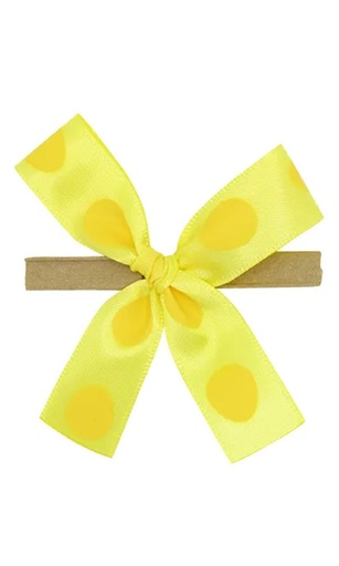 [K1420304] Strikje Satijn Geel Paas Ei Geel Met Kraft Clip 7x4cm 250stuks