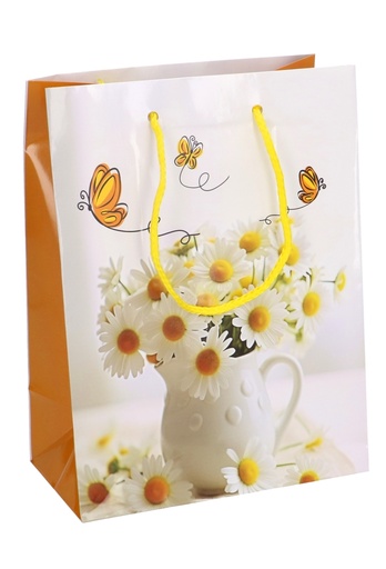 [K1110840] Kadotasjes Bloem Margriet & Vlinder Medium 18x10x23cm 12stuks